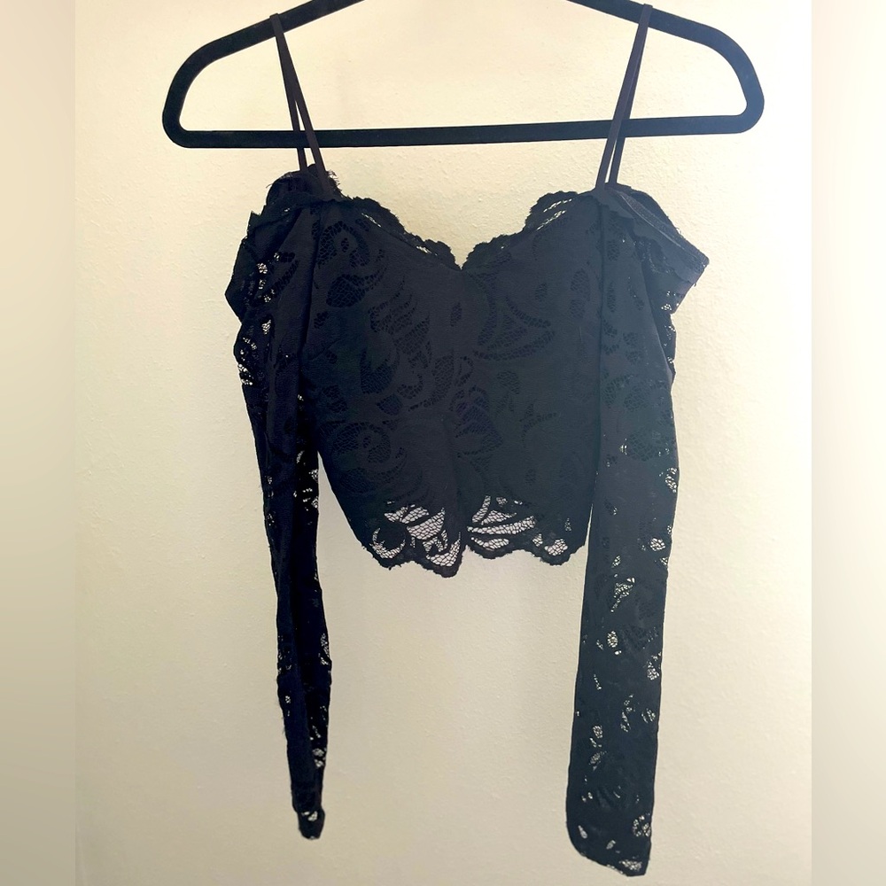 Black Lace Off shoulder top